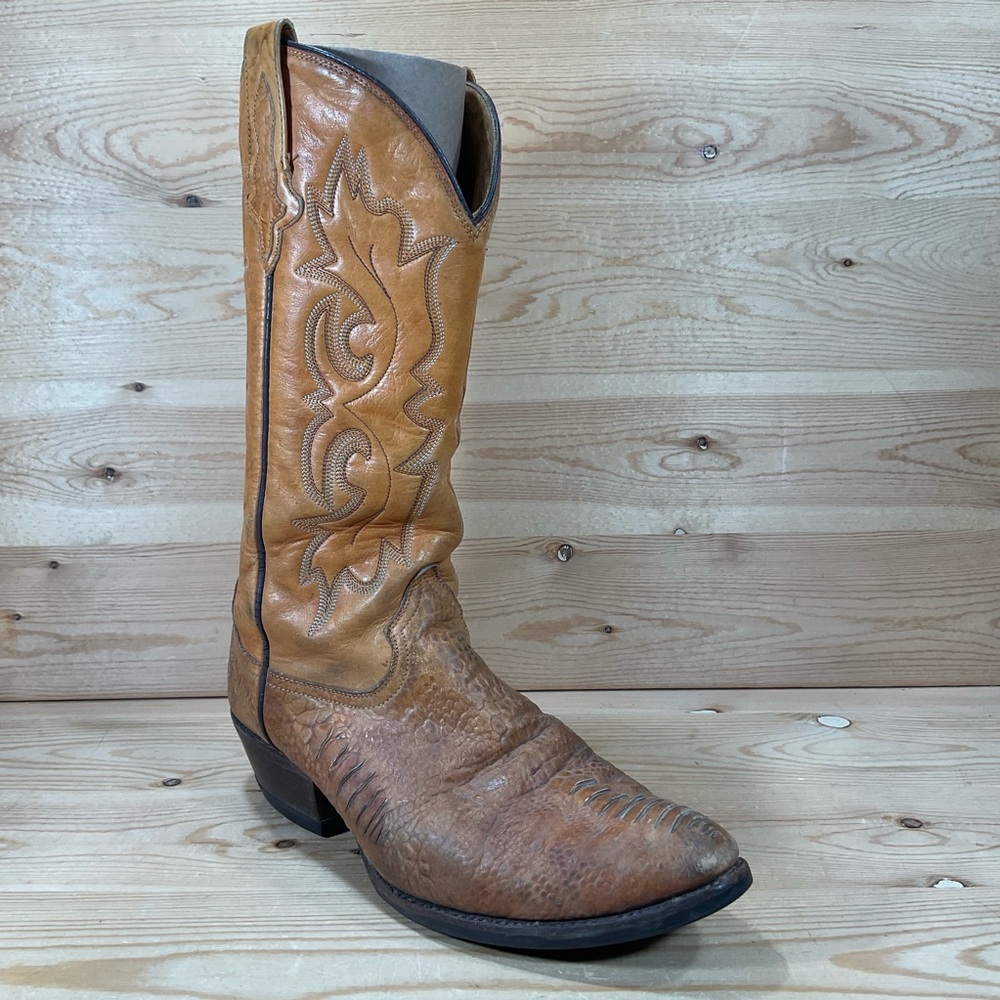 Rudel Rogers Cowboy Boots Men’s 9 E WIDE Light Brown Tan Leather Western